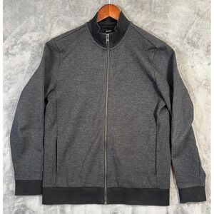Boss Hugo Boss Bomber Sweater Track Jacket Mens Large Gray Full Zip Sporty